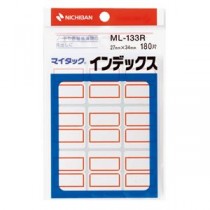 (まとめ) ニチバン マイタック インデックス 紙ラベル 大 27×34mm 赤枠 ML-133R 1パック(180片：9片×20シート) 【×30セット】