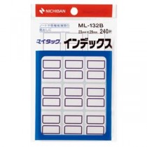 (まとめ) ニチバン マイタック インデックス 紙ラベル 中 23×29mm 青枠 ML-132B 1パック(240片：12片×20シート) 【×30セット】