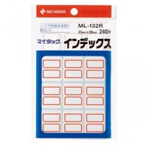 (まとめ) ニチバン マイタック インデックス 紙ラベル 中 23×29mm 赤枠 ML-132R 1パック(240片：12片×20シート) 【×30セット】