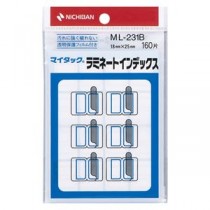 (まとめ) ニチバン マイタック ラミネートインデックス 保護フィルム付 小 18×25mm 青枠 ML-231B 1パック(160片：16片×10シート) 【×30セット】