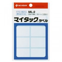 (まとめ) ニチバン マイタックラベル 一般無地 25×38mm ML-2 1パック(120片：20片×6シート) 【×30セット】