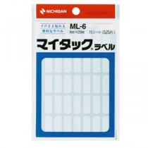 (まとめ) ニチバン マイタックラベル 一般無地 8×20mm ML-6 1パック(525片：35片×15シート) 【×30セット】