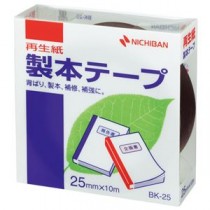 （まとめ） ニチバン 製本テープ＜再生紙＞ 25mm×10m 黒 BK-256 1巻 【×10セット】