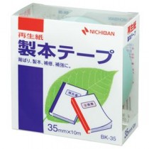 （まとめ） ニチバン 製本テープ＜再生紙＞ 35mm×10m パステルグリーン BK-3531 1巻 【×10セット】