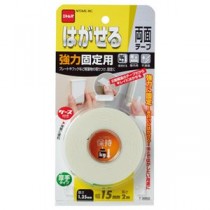 (まとめ) ニトムズ はがせる両面テープ 強力固定用 15mm×2m T3950 1巻 【×10セット】