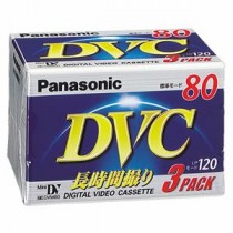 （まとめ） パナソニック ミニDVカセット 標準80分 AY-DVM80V3 1パック（3巻） 【×2セット】