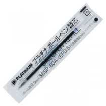 (まとめ) プラチナ 油性ボールペン替芯(なめらかインク) 0.5mm 黒 SBSP-80A(EF05)#1 1セット(10本) 【×5セット】
