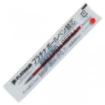 (まとめ) プラチナ 油性ボールペン替芯(なめらかインク) 0.7mm 赤 SBSP-80A(F07)#2 1セット(10本) 【×5セット】