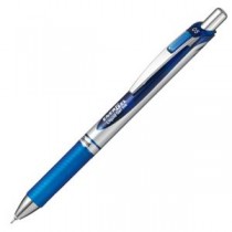 (まとめ) ぺんてる ゲルインクボールペン ノック式エナージェル 0.5mm 青 (軸色 シルバー) BLN75Z-C 1本 【×30セット】