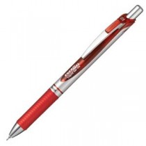 (まとめ) ぺんてる ゲルインクボールペン ノック式エナージェル 0.5mm 赤 (軸色 シルバー) BLN75Z-B 1本 【×30セット】