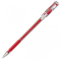 (まとめ) ぺんてる ゲルインクボールペン ハイブリッド 0.5mm 赤 業務用パック EK105-GB 1箱(10本) 【×5セット】