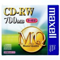 (まとめ) マクセル データ用CD-RW 700MB 4倍速 ブランドシルバー 5mmスリムケース CDRW80MQ.S1P 1枚 【×20セット】