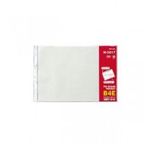 （まとめ） リヒトラブ PPクリヤーポケット（クリアポケット） B4ヨコ 2穴 台紙あり N-2017 1パック（10枚） 【×10セット】