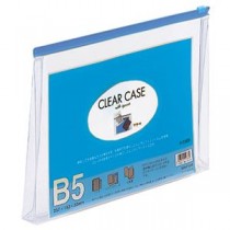 (まとめ) リヒトラブ クリヤーケース(クリアケース)(マチ付) B5ヨコ 藍 F-73SM 1枚 【×20セット】