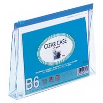 (まとめ) リヒトラブ クリヤーケース(クリアケース)(マチ付) B6ヨコ 藍 F-171 1枚 【×20セット】