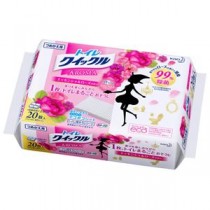 (まとめ) 花王 トイレクイックルアロマ エッセンシャルローズの香り 詰替用 1パック(20枚) 【×5セット】