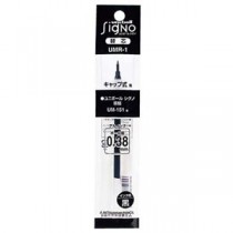 (まとめ) 三菱鉛筆 ゲルインクボールペン替芯 0.38mm 黒 ユニボール シグノ 極細用 UMR1.24 1箱(10本) 【×5セット】
