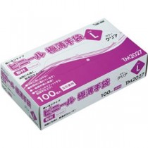 (まとめ) 川西工業 ビニール極薄手袋 #2027 粉付 L TM2027L 1パック(100枚) 【×10セット】