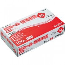 (まとめ) 川西工業 ビニール極薄手袋 #2027 粉付 M TM2027M 1パック(100枚) 【×10セット】