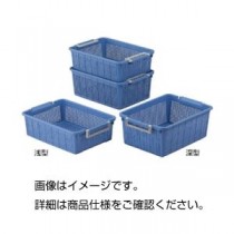 （まとめ）積み重ねバスケット 浅型【×3セット】