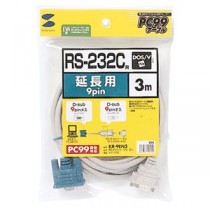 (まとめ)サンワサプライ RS-232C延長ケーブル(3m) KR-9EN3【×2セット】