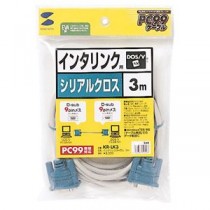 (まとめ)サンワサプライ RS-232Cケーブル(インタリンク・クロス・3m) KR-LK3【×3セット】