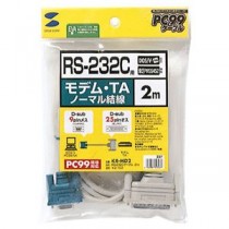 (まとめ)サンワサプライ RS-232Cケーブル(TA・モデム用・2m) KR-MD2【×3セット】