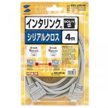 (まとめ)サンワサプライ RS-232Cケーブル(インタリンク・クロス・4m) KRS-L09-4K【×2セット】