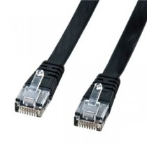 (まとめ)サンワサプライ UTPエンハンスドカテゴリ5より線フラットケーブル(ブラック・2m) LA-FL5-02K【×5セット】