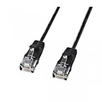 (まとめ)サンワサプライ カテゴリ6準拠極細LANケーブル (ブラック、3m) KB-SL6-03BK【×5セット】