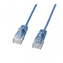 (まとめ)サンワサプライ カテゴリ6準拠極細LANケーブル (ブルー、5m) KB-SL6-05BL【×5セット】