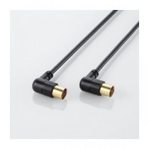 (まとめ)エレコム アンテナケーブル(L型-ストレート) AV-ATLS20BK【×5セット】