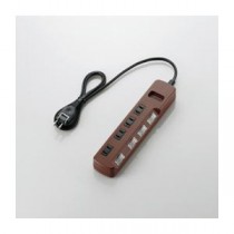 (まとめ)エレコム 個別スイッチ付 雷ガードタップ T-BR02-2410BR【×3セット】