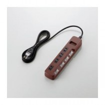 (まとめ)エレコム 個別スイッチ付 雷ガードタップ T-BR02-2420BR【×3セット】