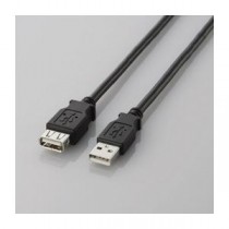 (まとめ)エレコム USB2.0延長ケーブル(A-A延長タイプ) U2C-E20BK【×5セット】