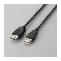 (まとめ)エレコム USB2.0延長ケーブル(A-A延長タイプ) U2C-E50BK【×5セット】