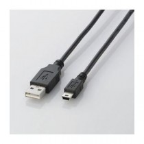 (まとめ)エレコム USB2.0ケーブル(mini-Bタイプ) U2C-M15BK【×5セット】