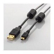 (まとめ)エレコム フェライトコア付きUSB2.0ケーブル U2C-MF05BK【×10セット】