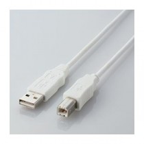 (まとめ)エレコム エコUSBケーブル(A-B・1m) USB2-ECO10WH【×5セット】