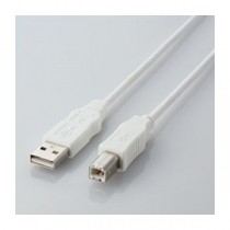 (まとめ)エレコム エコUSBケーブル(A-B・1.5m) USB2-ECO15WH【×5セット】
