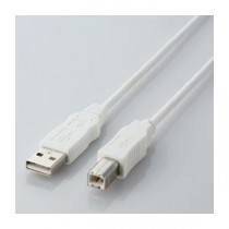 (まとめ)エレコム エコUSBケーブル(A-B・5m) USB2-ECO50WH【×3セット】