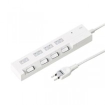 (まとめ)サンワサプライ 節電エコタップ(2P、4個口、1m) TAP-S15-1【×2セット】