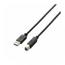 (まとめ)エレコム USB3.0ケーブル(A-B) USB3-AB20BK【×3セット】