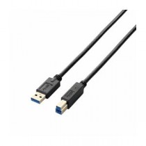(まとめ)エレコム USB3.0ケーブル(A-B) USB3-AB30BK【×3セット】