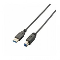 (まとめ)エレコム 極細USB3.0ケーブル(A-B) USB3-ABX10BK【×3セット】
