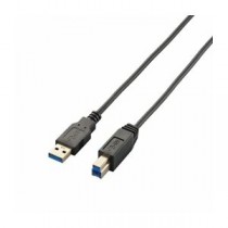 (まとめ)エレコム 極細USB3.0ケーブル(A-B) USB3-ABX20BK【×3セット】