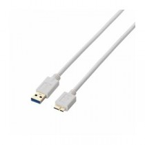 (まとめ)エレコム USB3.0ケーブル(A-microB) USB3-AMB10WH【×3セット】