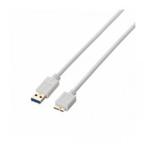(まとめ)エレコム USB3.0ケーブル(A-microB) USB3-AMB20WH【×3セット】