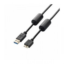 (まとめ)エレコム フェライトコア付きUSB3.0ケーブル(A-microB) USB3-AMBF10BK【×3セット】