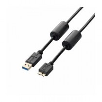 (まとめ)エレコム フェライトコア付きUSB3.0ケーブル(A-microB) USB3-AMBF20BK【×3セット】